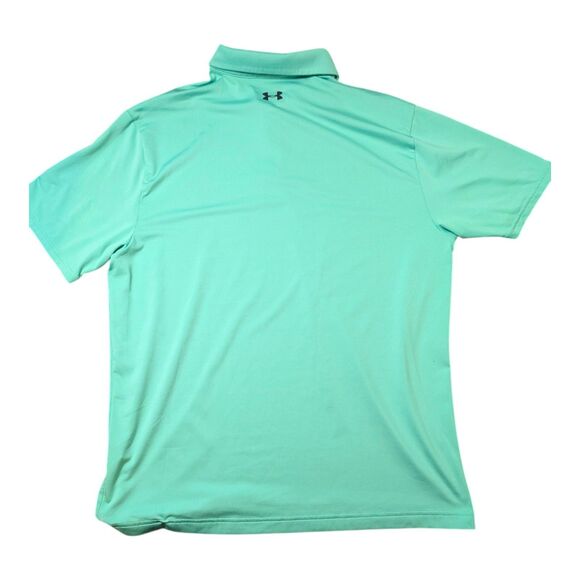 Under Armour The Playoff Polo Men's X-Large XL Green Striped Golf Polo Loose - Picture 4 of 8